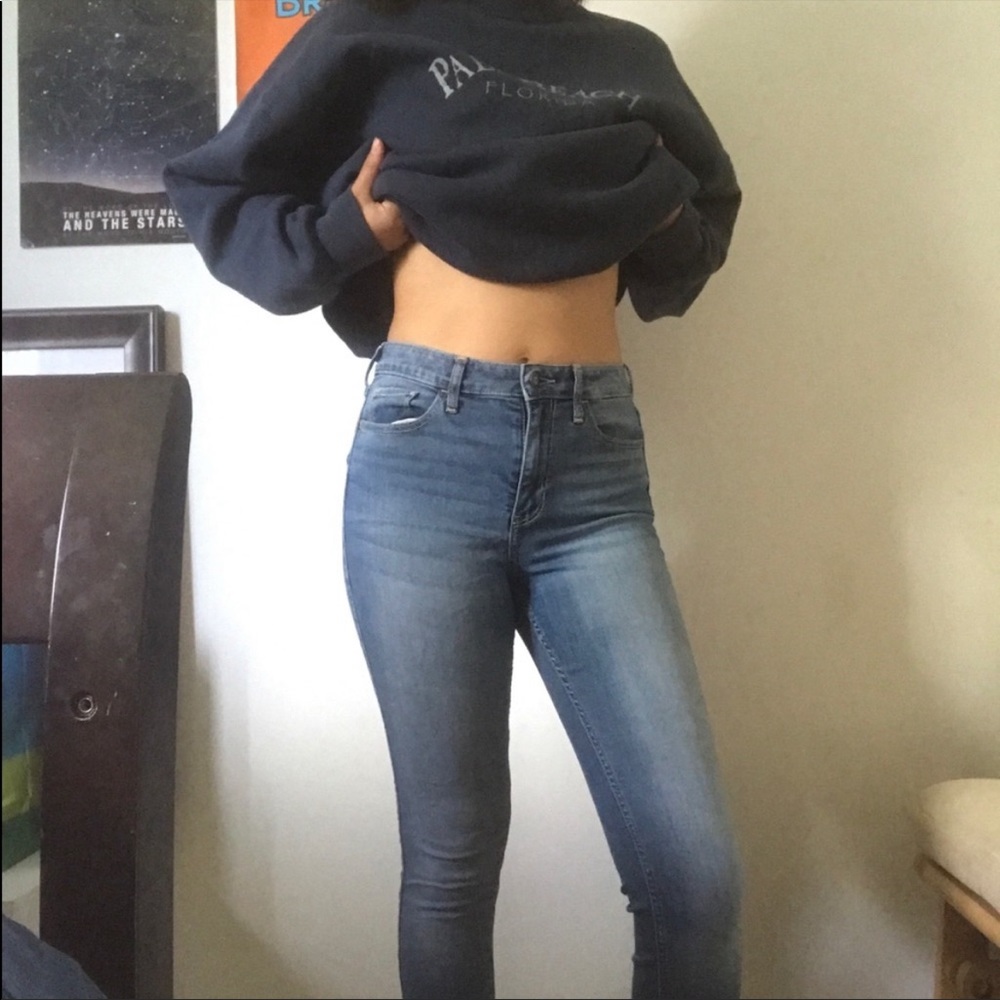 Medium Wash High-Rise Super Skinny Hollister Jeans